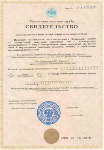 Свидетельство